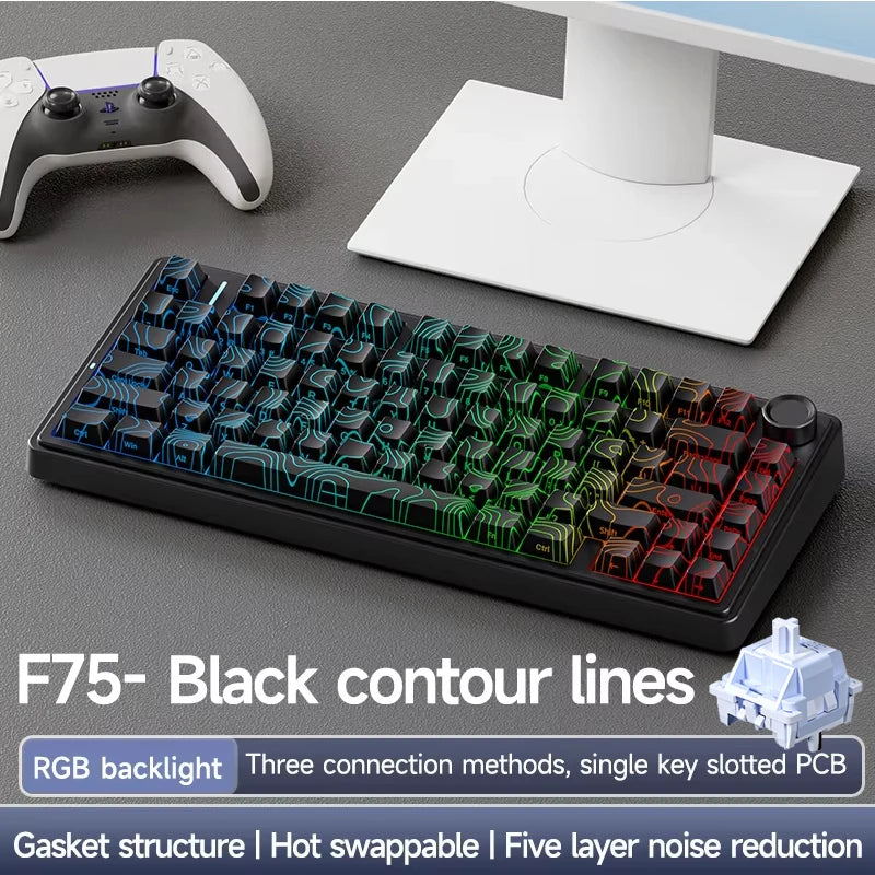 AULA F75 Wireless Bluetooth Mechanical Keyboard With RGB Backlight
