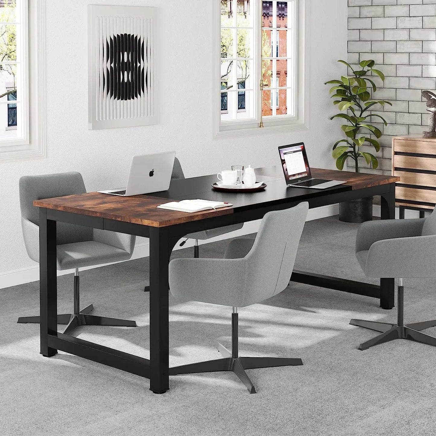 Tribesigns Modern Computer Desk Large Office Workstation for Home Office