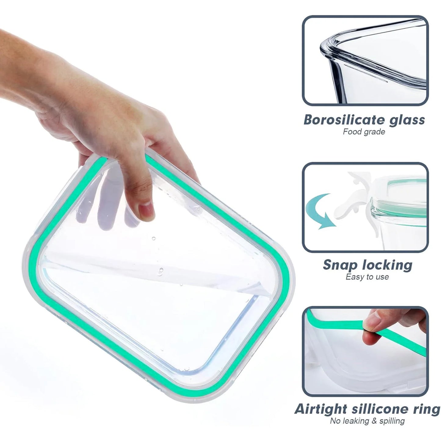 Airtight Glass Food Storage Containers 10 Piece Set