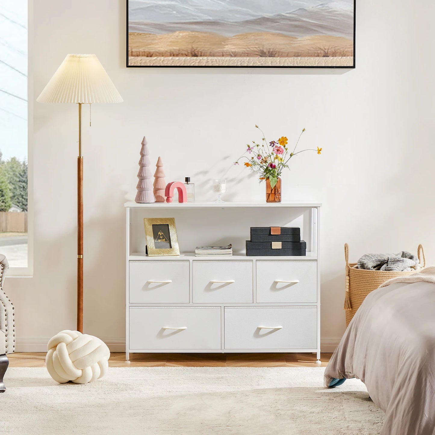 JHK Wardrobe Cabinet With Fabric Drawers Storage Chest Bedroom