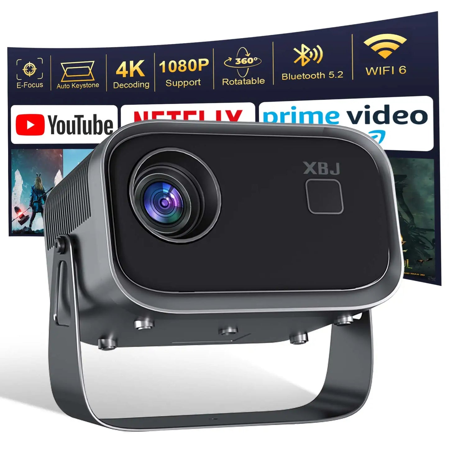 4K Outdoor Projector With WiFi Builtin Speaker And HDMI BT