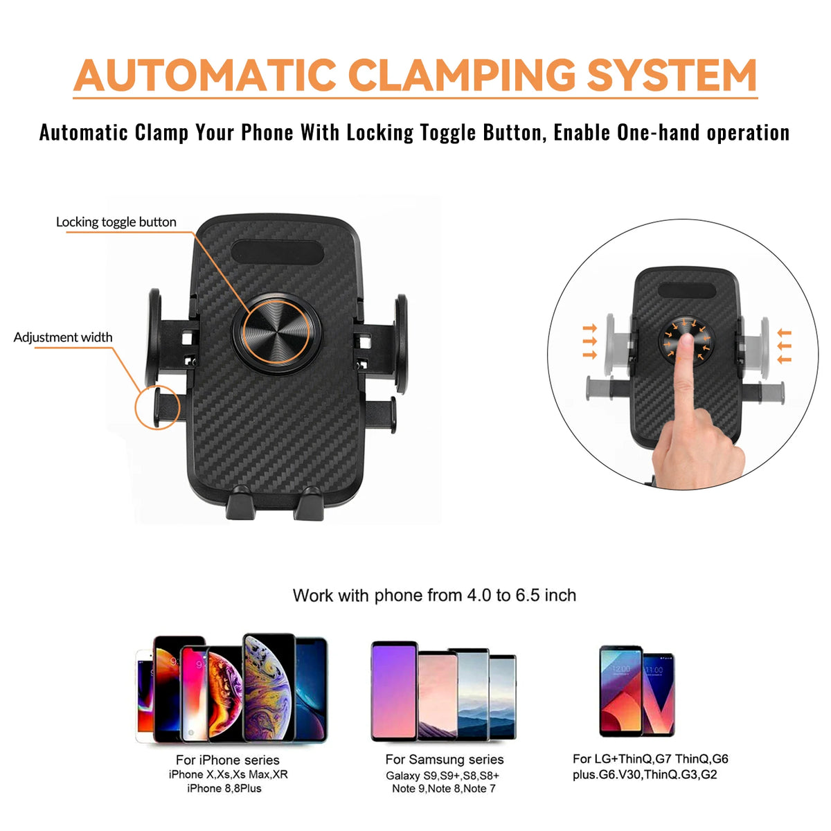 Xukey Gravity Auto Lock Car Phone Holder Dashboard Mount