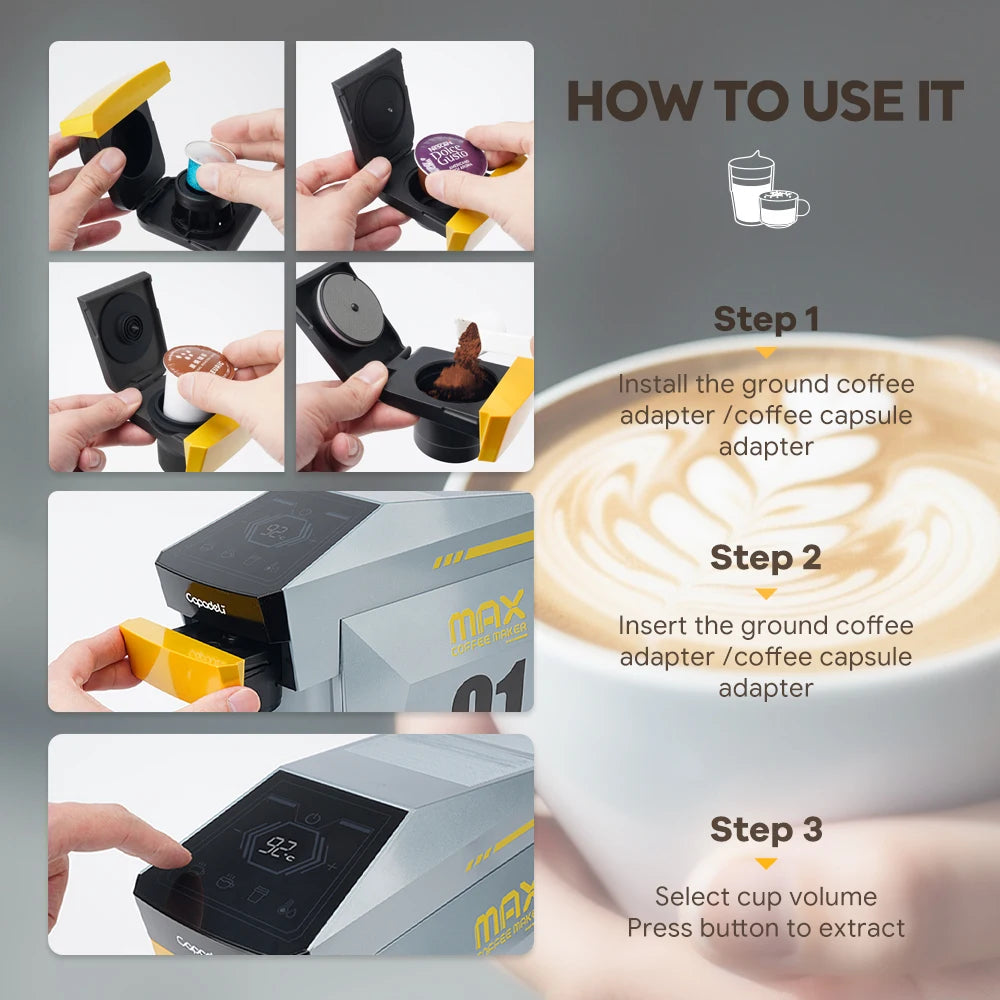 Capadeli 4 In 1 Espresso Machine Compatible With Pods And Ground