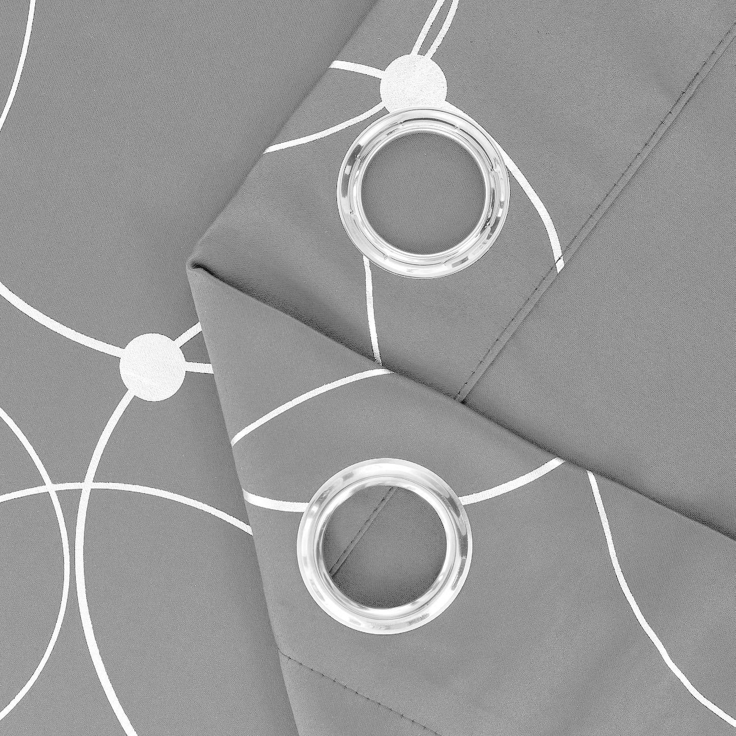4-Pack Blackout Curtain Panels With Foil Circle Dot Print