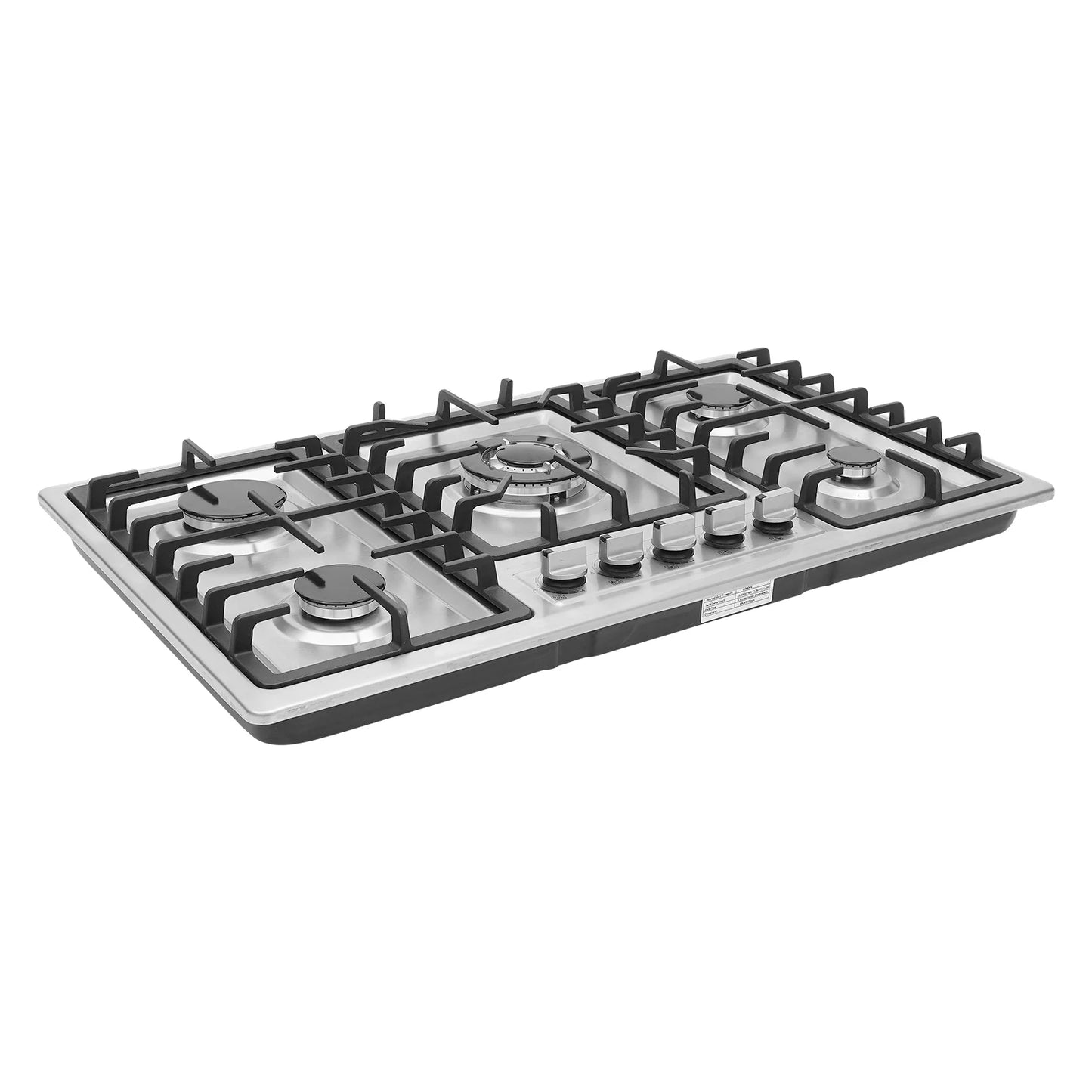 Sweetmile 5 Burner Built In Gas Cooktop Stainless Steel Natural Gas Propane