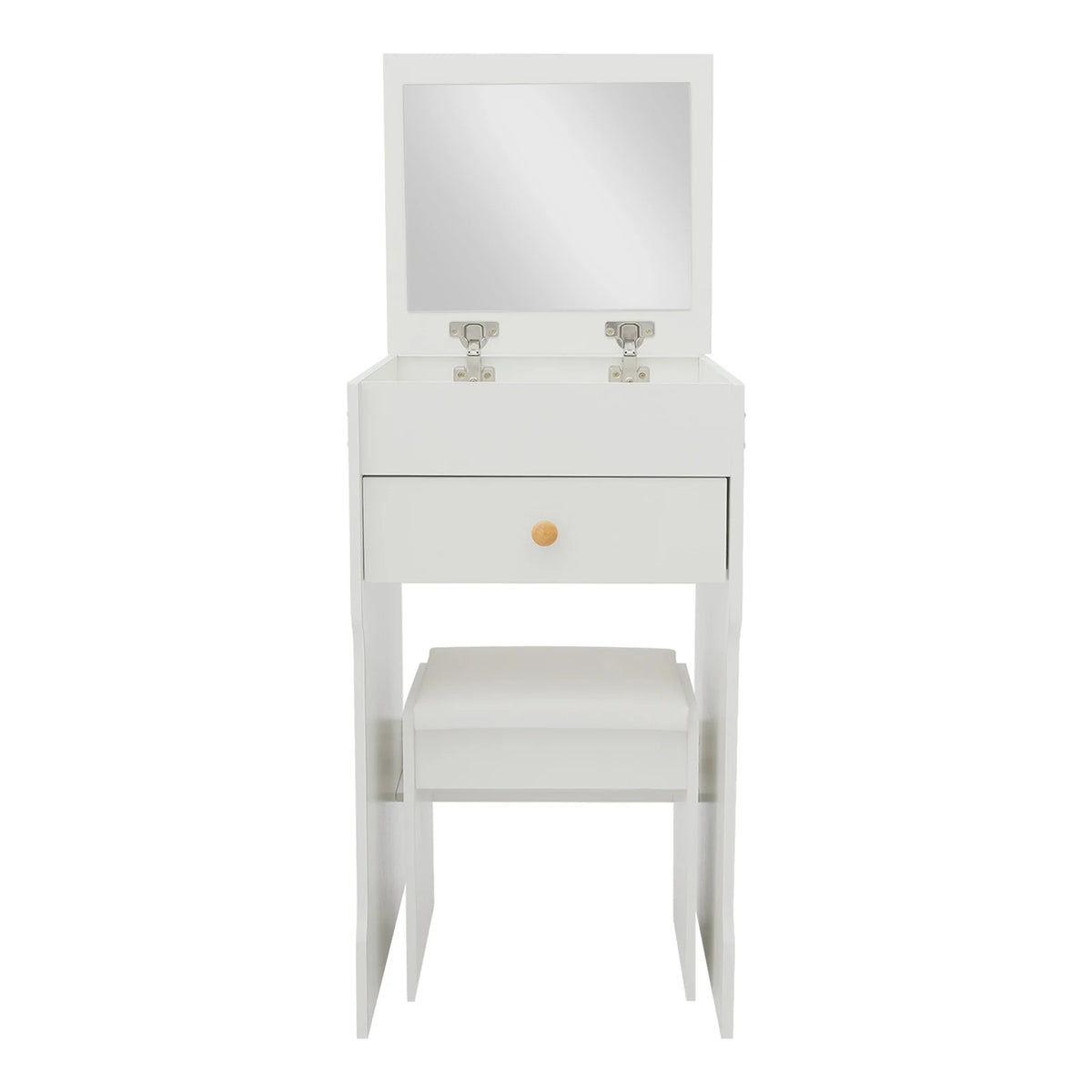 Bymaocar Compact Vanity Dressing Table With Mirror And Stool