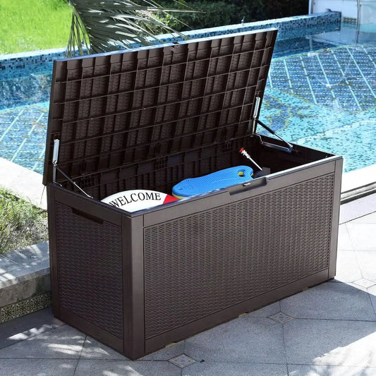 Weatherproof Deck Storage Box With Lock For Outdoor Use