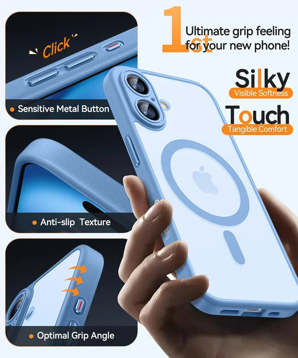 KESUFEIDA Magnetic Matte Shockproof Phone Case For iPhone MagSafe
