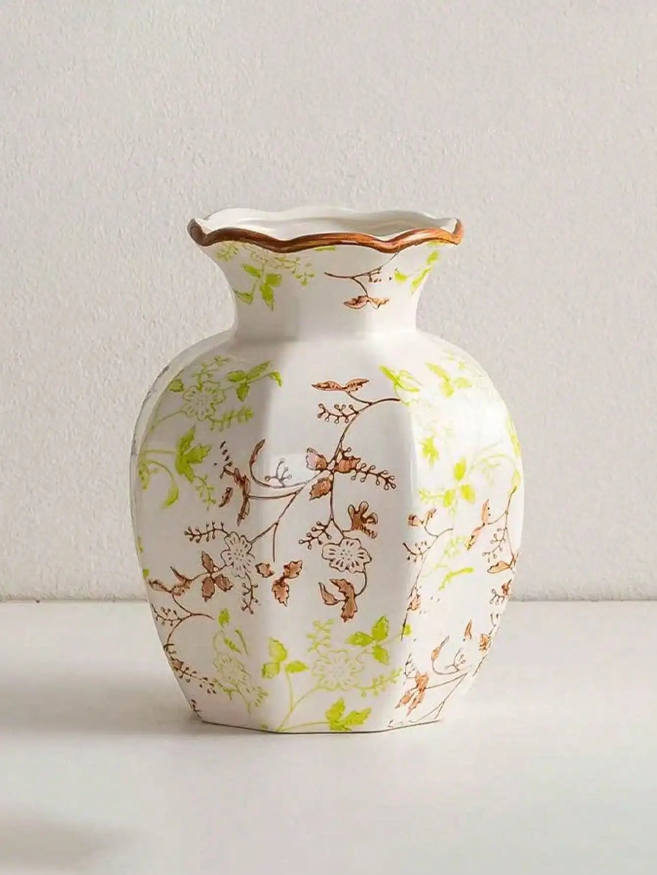 Porcelain Flower Vase, Chinese Retro Style Decor For Living Room