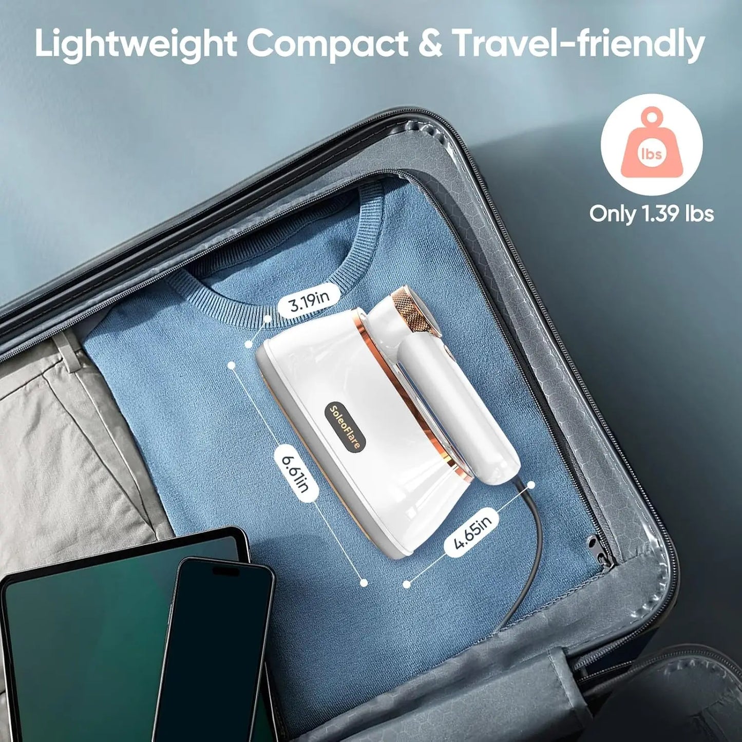 2-In-1 Travel Steamer And Iron, 1200W Portable Garment Steamer