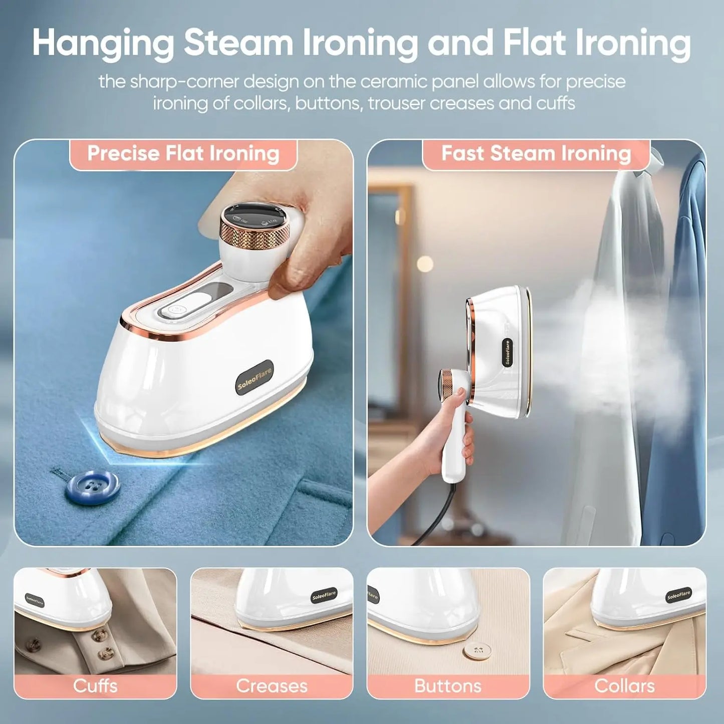 2-In-1 Travel Steamer And Iron, 1200W Portable Garment Steamer