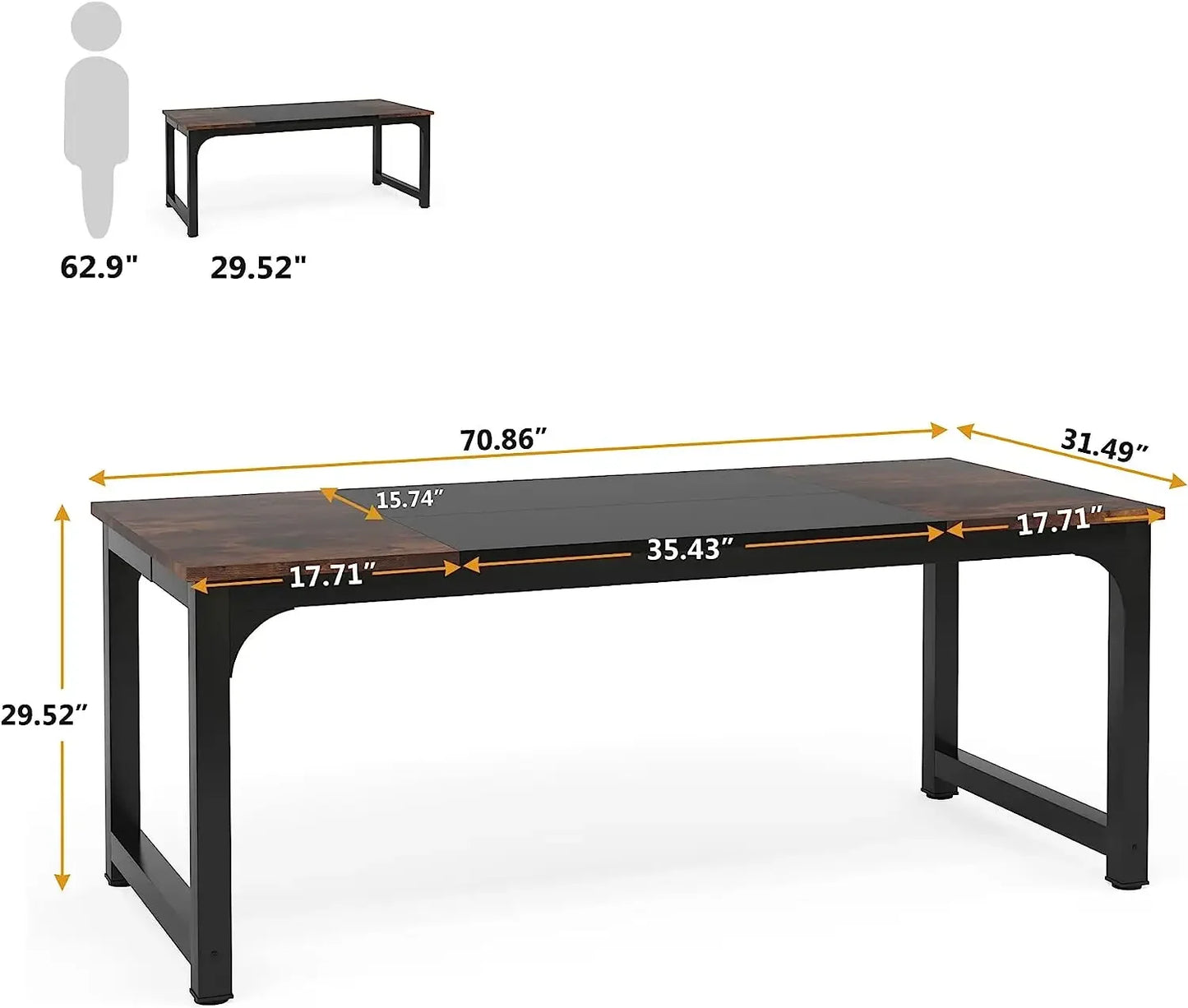 Tribesigns Modern Computer Desk Large Office Workstation for Home Office