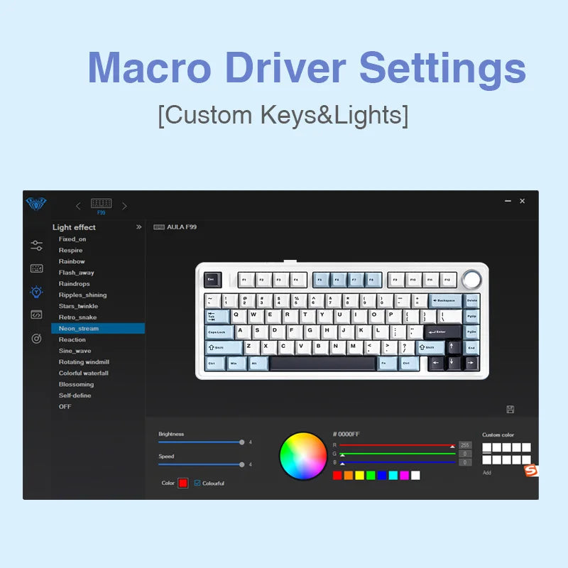 AULA F75 Wireless Bluetooth Mechanical Keyboard With RGB Backlight
