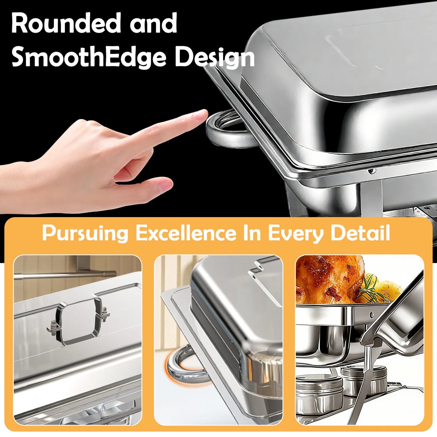 Stainless Steel Chafer Chafing Dish Buffet Set With Food Pan
