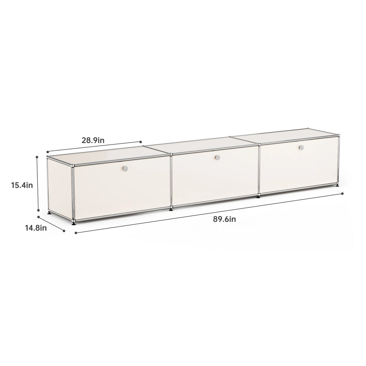Modern Stainless Steel Media Console Cabinet With Storage