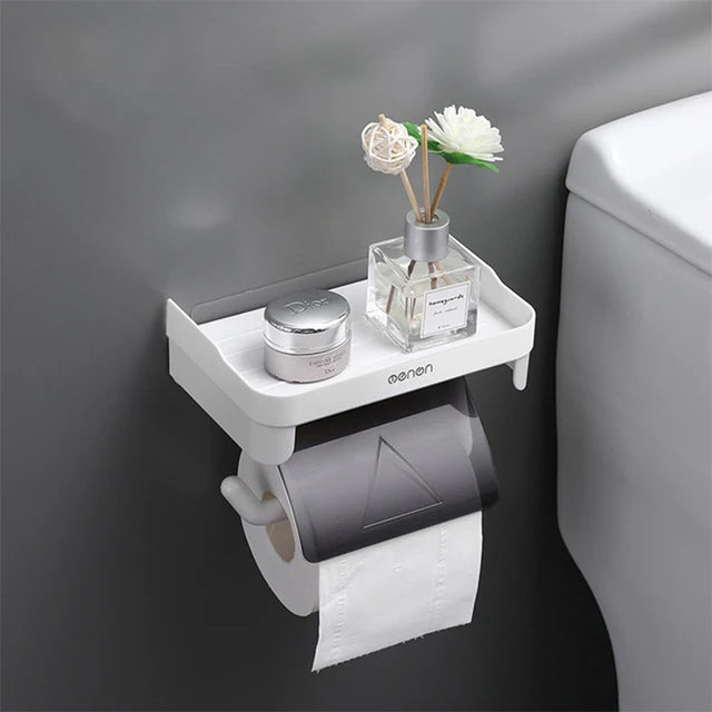 Waterproof Wall Mounted Toilet Paper Holder And Tissue Box