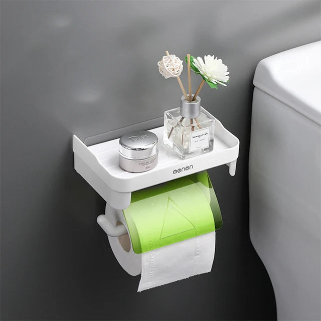 Waterproof Wall Mounted Toilet Paper Holder And Tissue Box