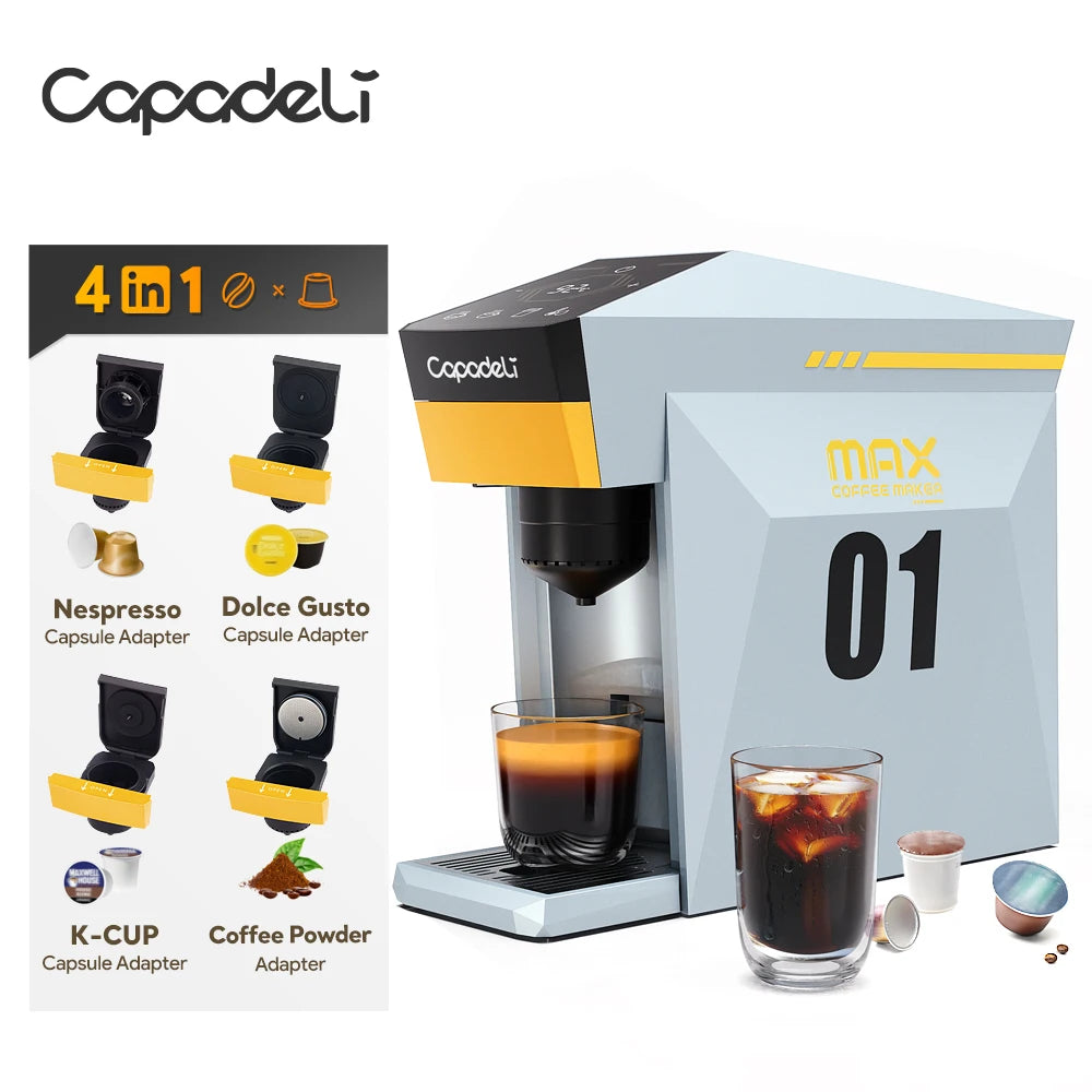 Capadeli 4 In 1 Espresso Machine Compatible With Pods And Ground