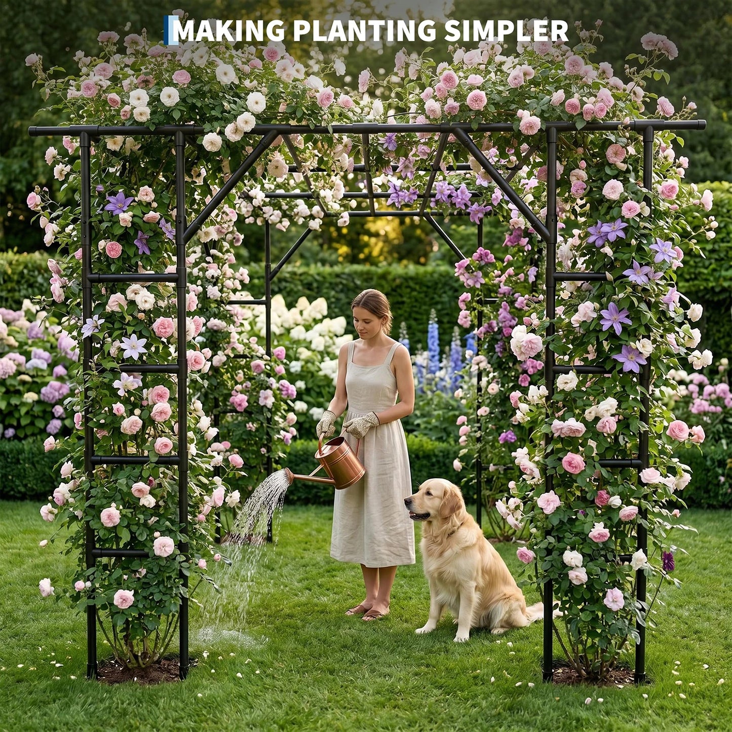 HiMISS Garden Arch Trellis Heavy Duty Metal For Climbing Plants