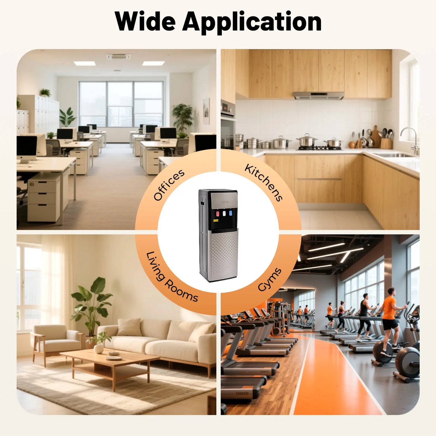 US 110V Bottom-Loading Hot Cold Water Dispenser 500W