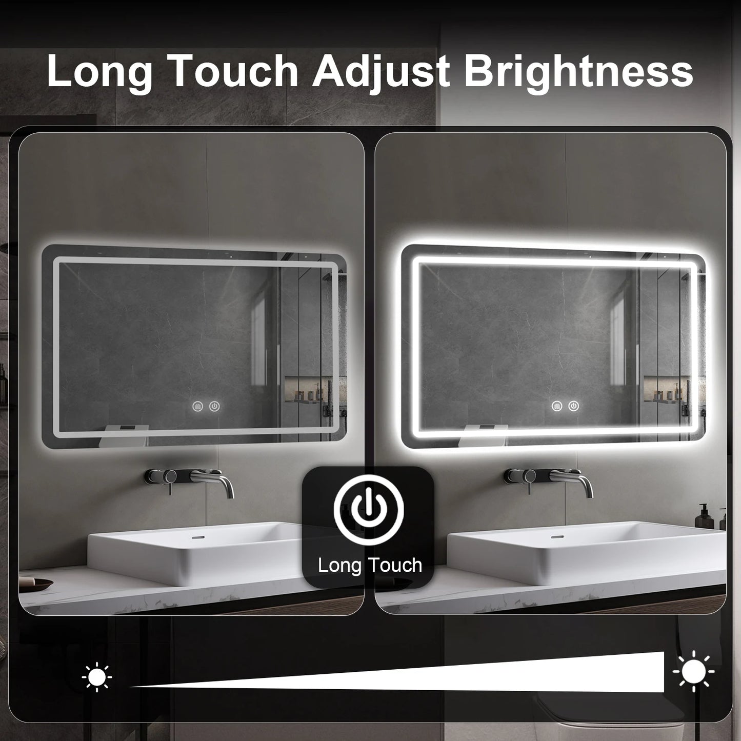 MYGIIVOVO LED Bathroom Mirror With Demister And Backlit Lights