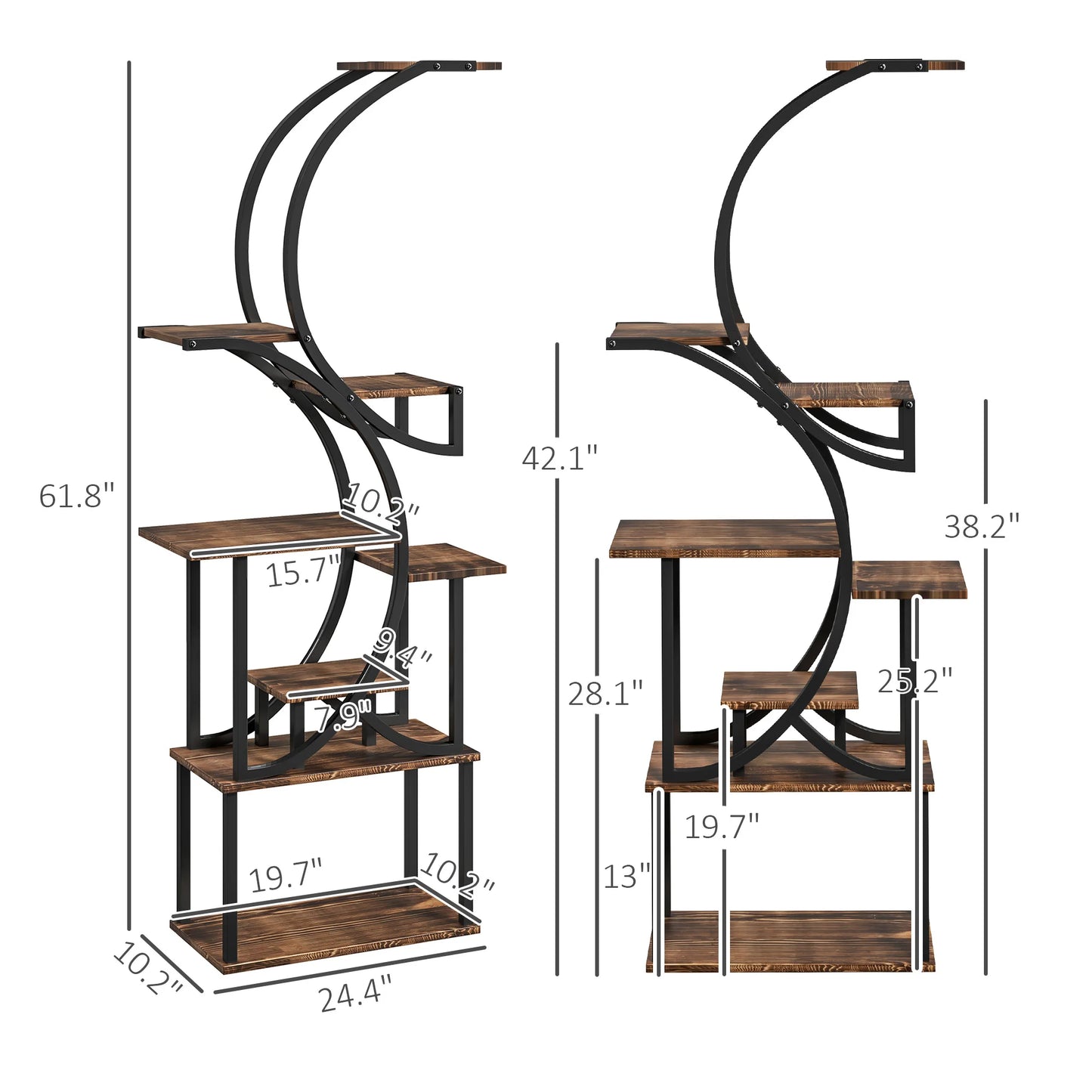8 Tier Plant Stand Corner Shelf For Indoor Garden Display