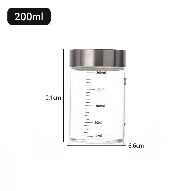 Sealed Borosilicate Glass Storage Jars With Lid And Pour Spout
