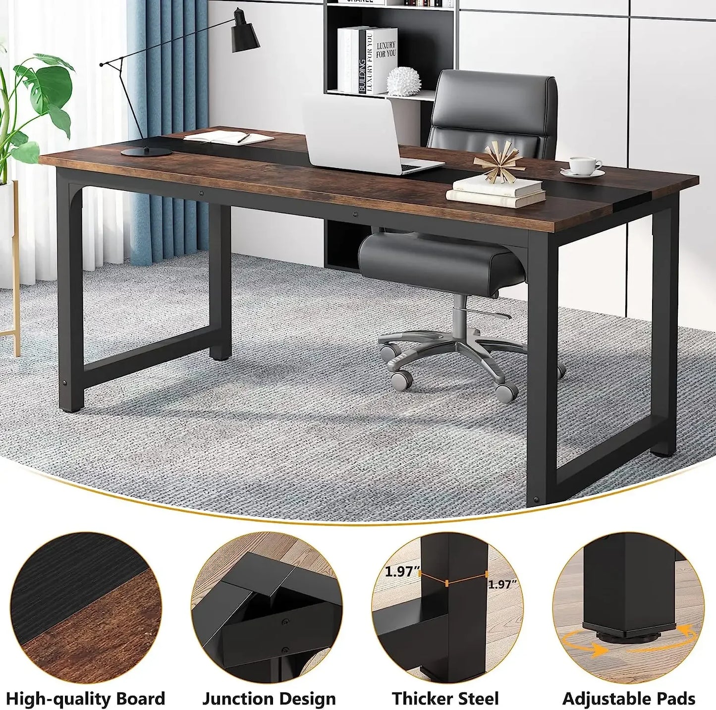 Tribesigns Modern Computer Desk Large Office Workstation for Home Office