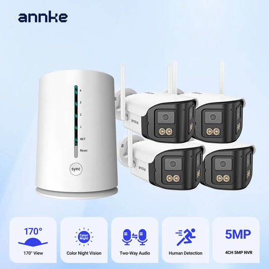 ANNKE 4CH Wireless Security Camera System 4MP NVR With Alexa