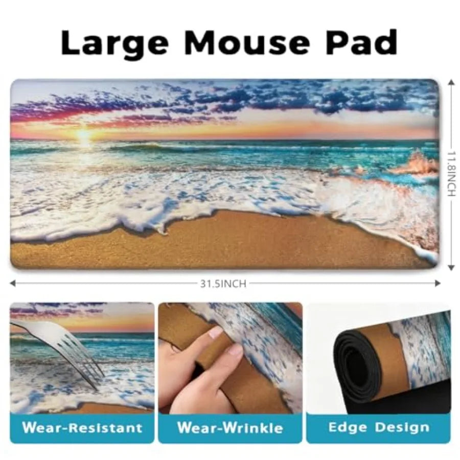 Non-Slip Rubber Desk Mat With Stitched Edges Gaming Waterproof Accessory
