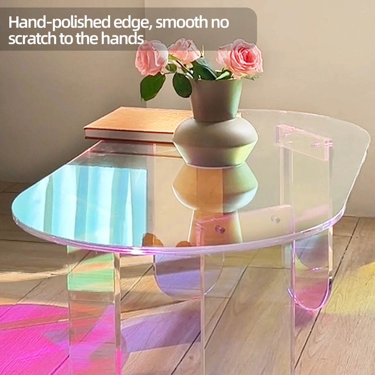 Modern Shatterproof Acrylic End Table For Living Room