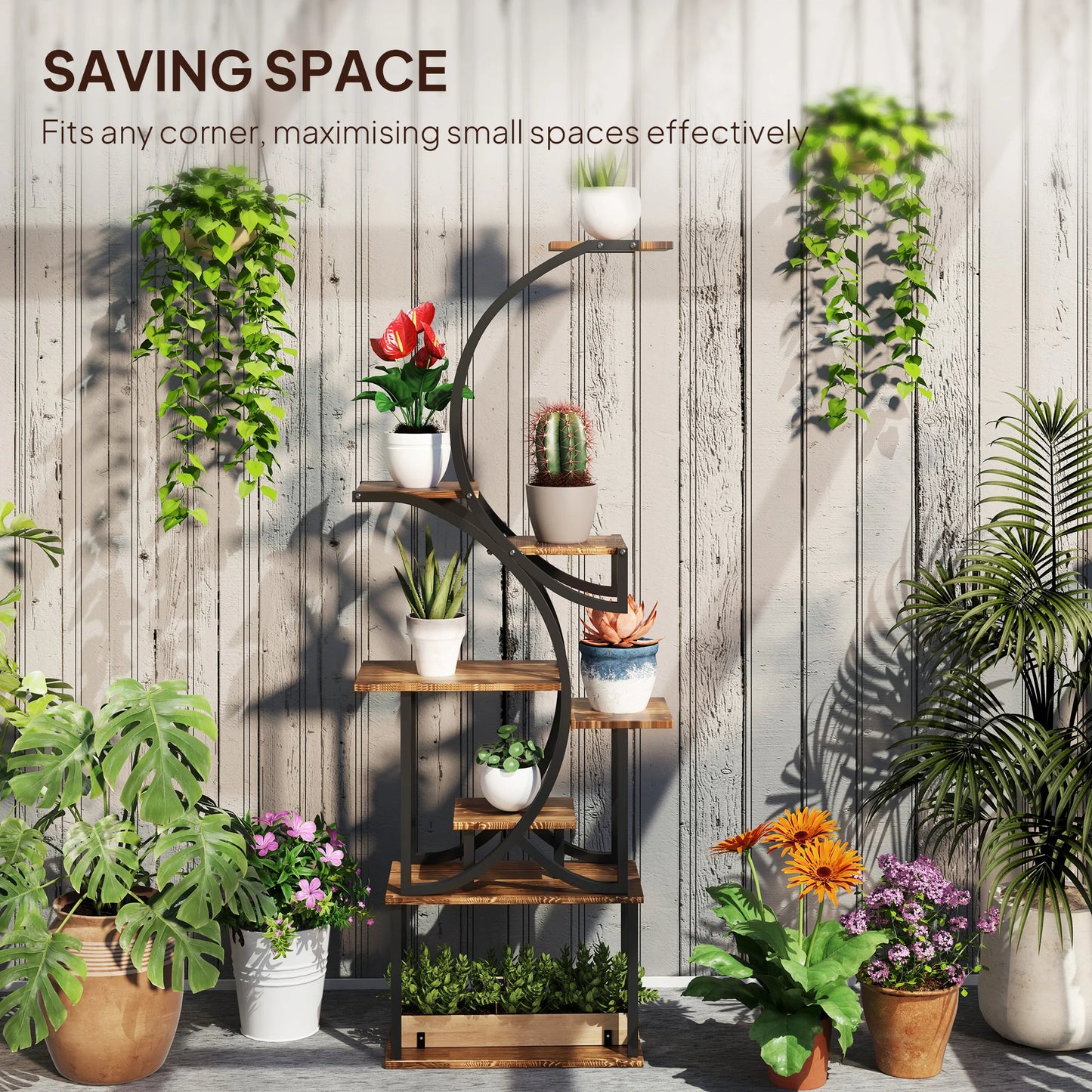 8 Tier Plant Stand Corner Shelf For Indoor Garden Display
