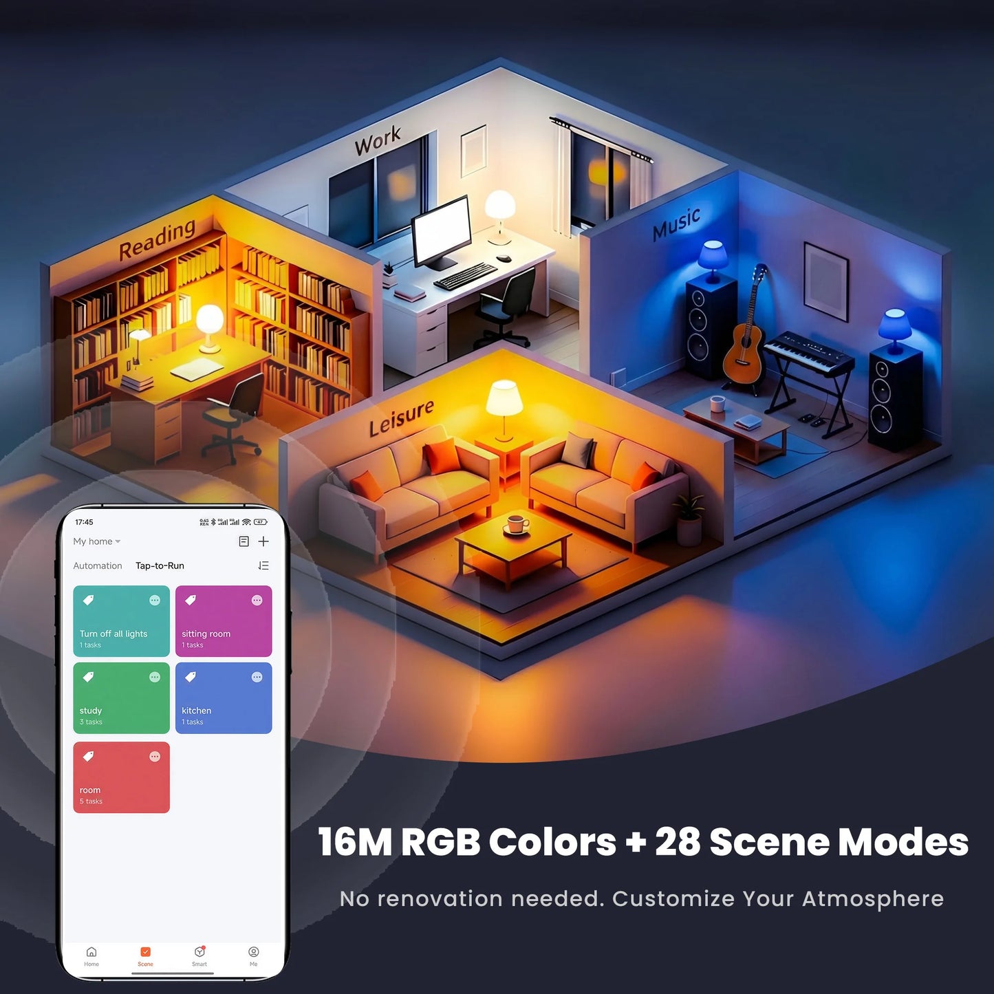 Smeileas RGBCW Smart LED Bulbs With Music Sync App Control
