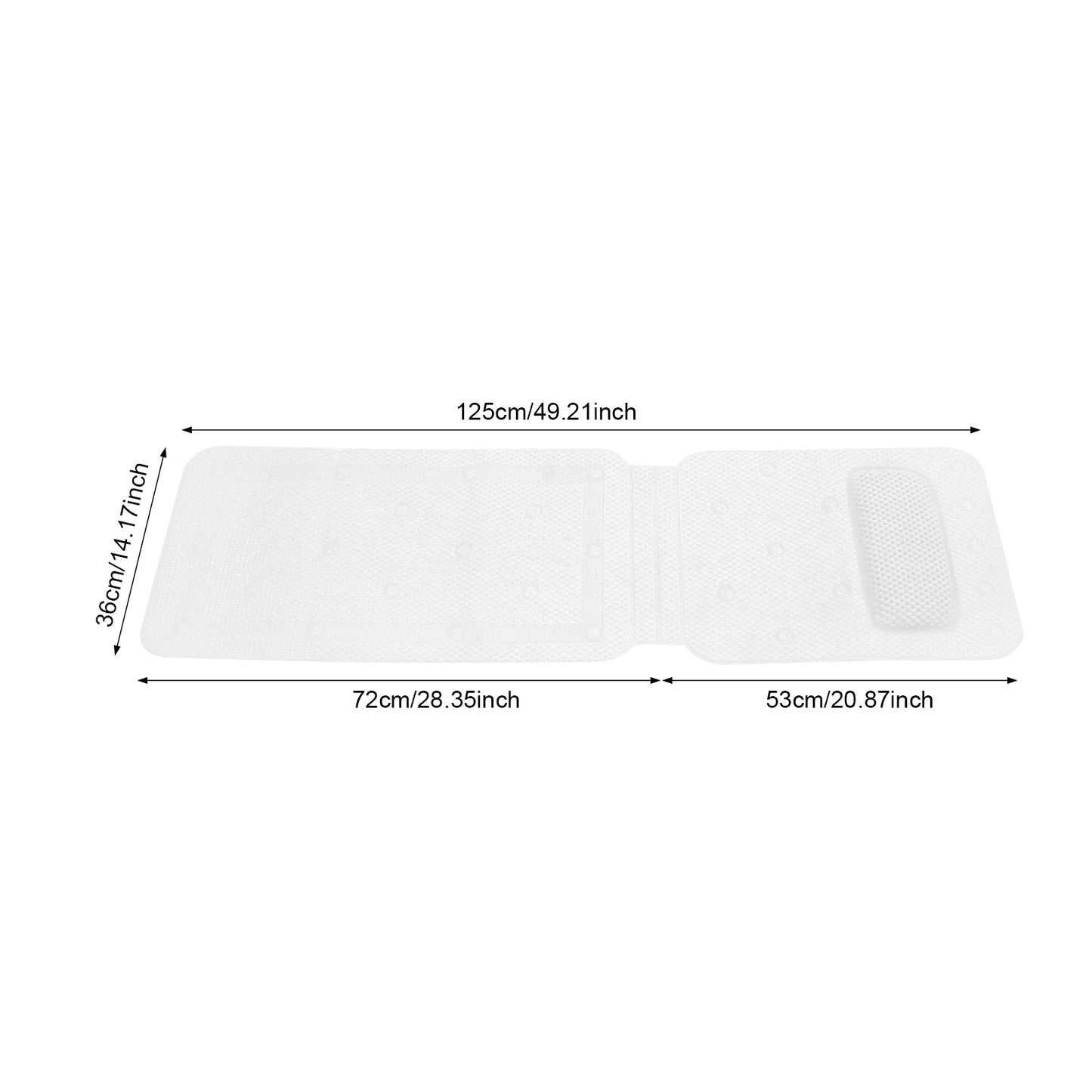 Bathtub Mat With Pillow PVC Bath Cushion, Lightweight And Breathable