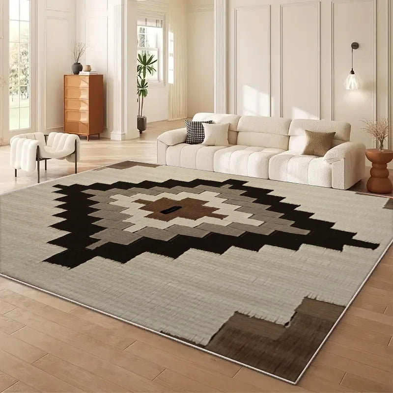 VIKAMA Moroccan Geometry Area Rug Geometric Living Room Mat
