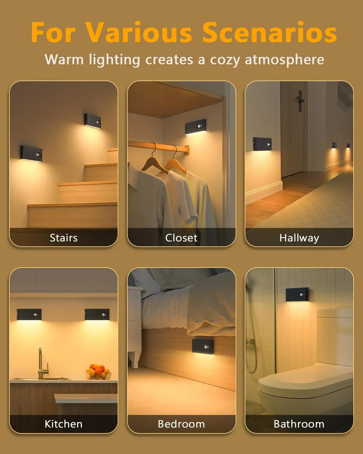 Willed Motion Sensor Led Stair Lights Wireless Battery Night Lights