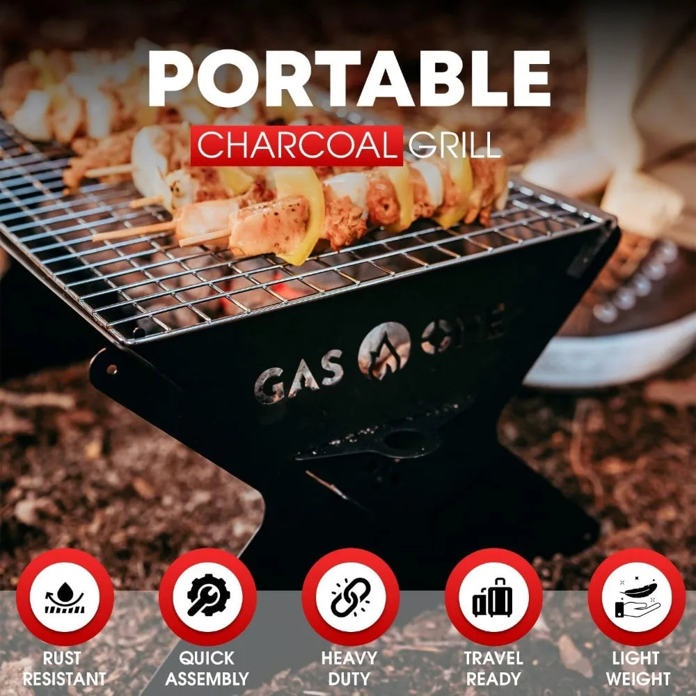NBVCX Foldable Charcoal Grill for Camping and Patio