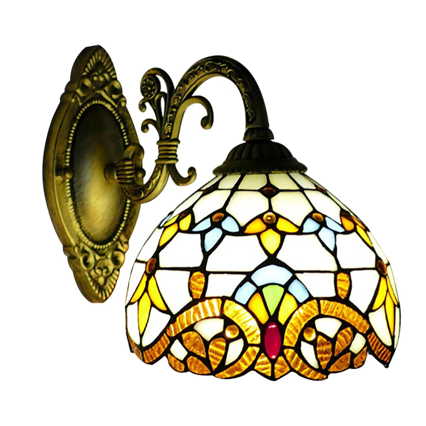 Tiffany Style Vintage Dome Wall Lamp For Living Room