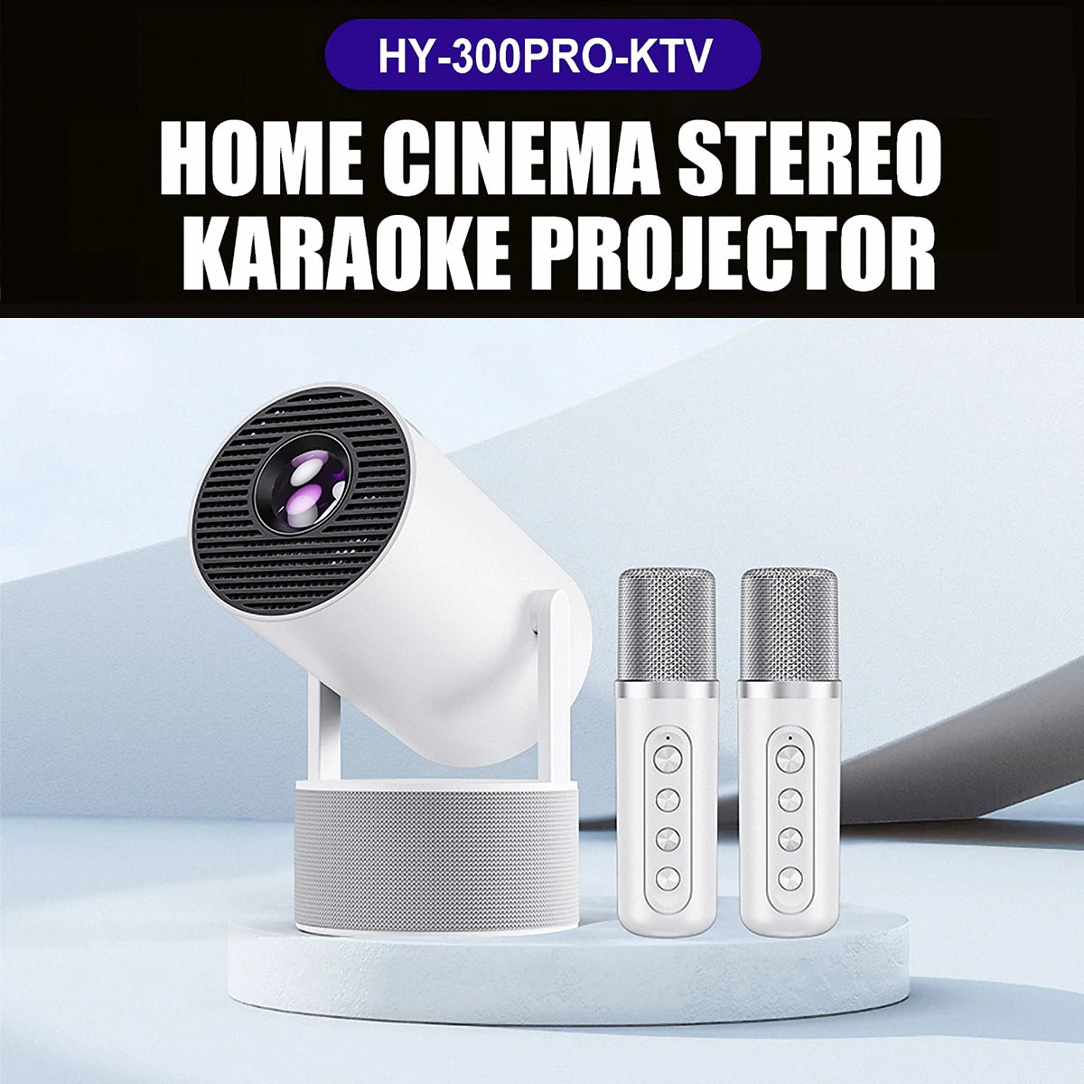 ENUOSUMA Portable Karaoke Projector With Dual Wireless Microphones