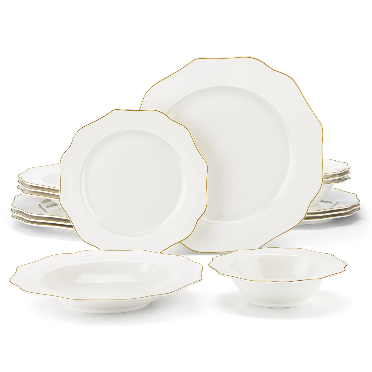 MALACASA Nordic Porcelain Dinnerware Set With Bowls