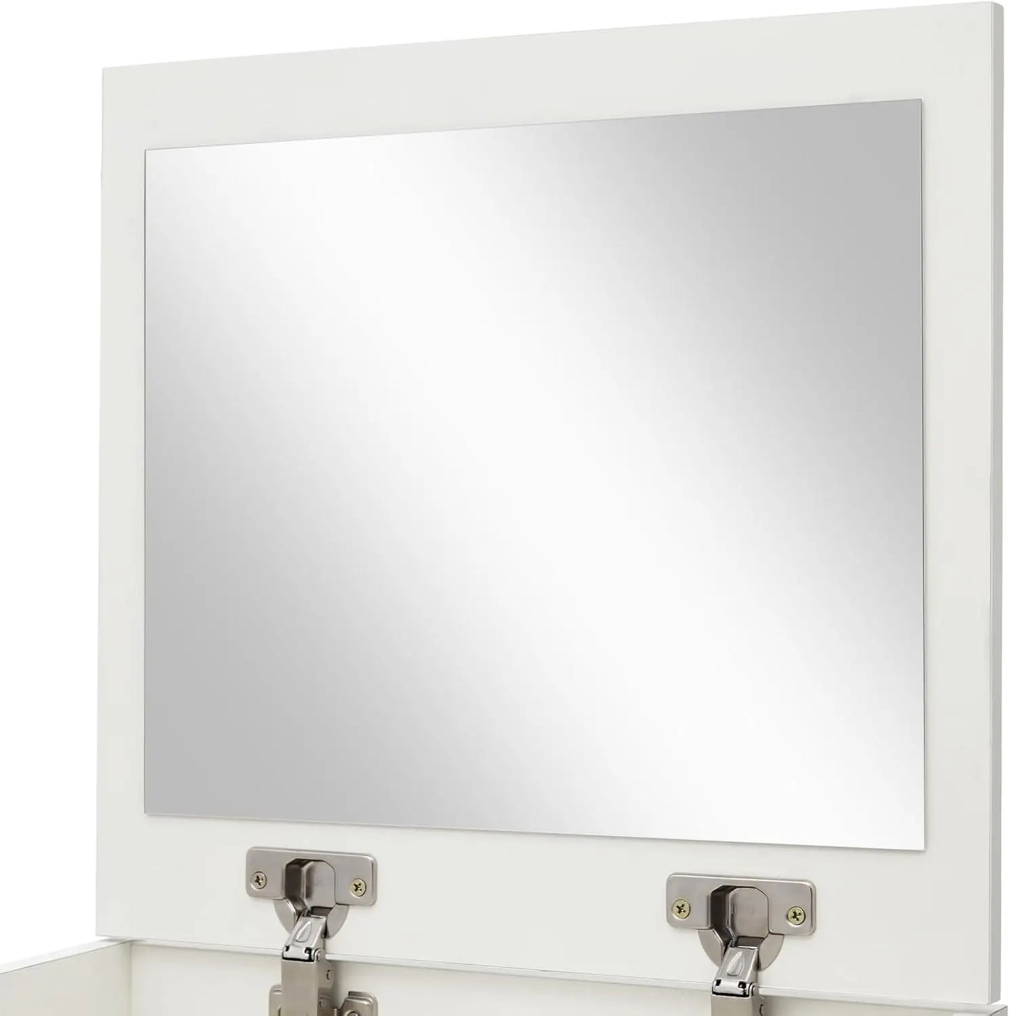 2-In-1 Flip Top Vanity Desk With Mirror Drawer And Padded Stool