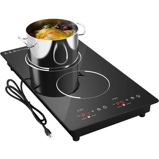 XMSJ Double 2 Burner Induction Cooktop 110V Electric Stove
