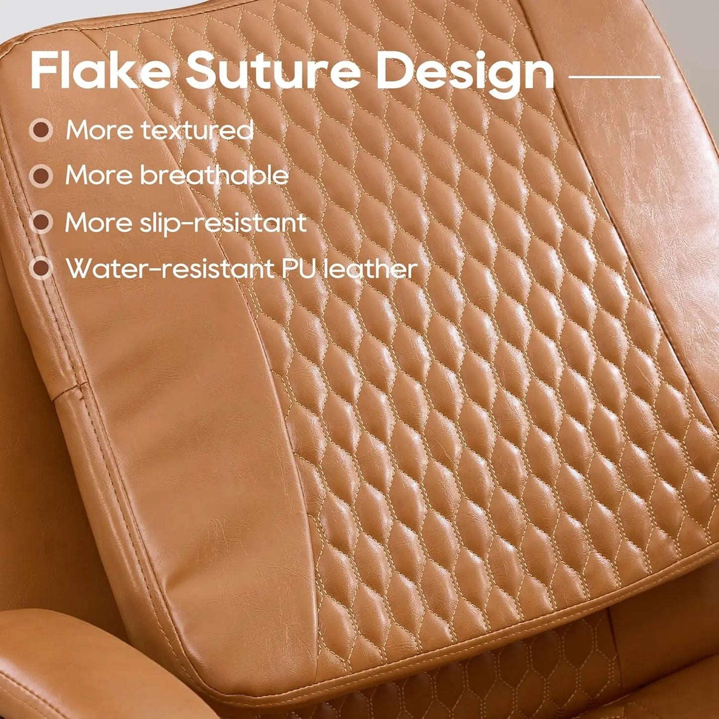 TCGBKAF Ergonomic Office Chair With Flip Backrest And PU Leather Arms