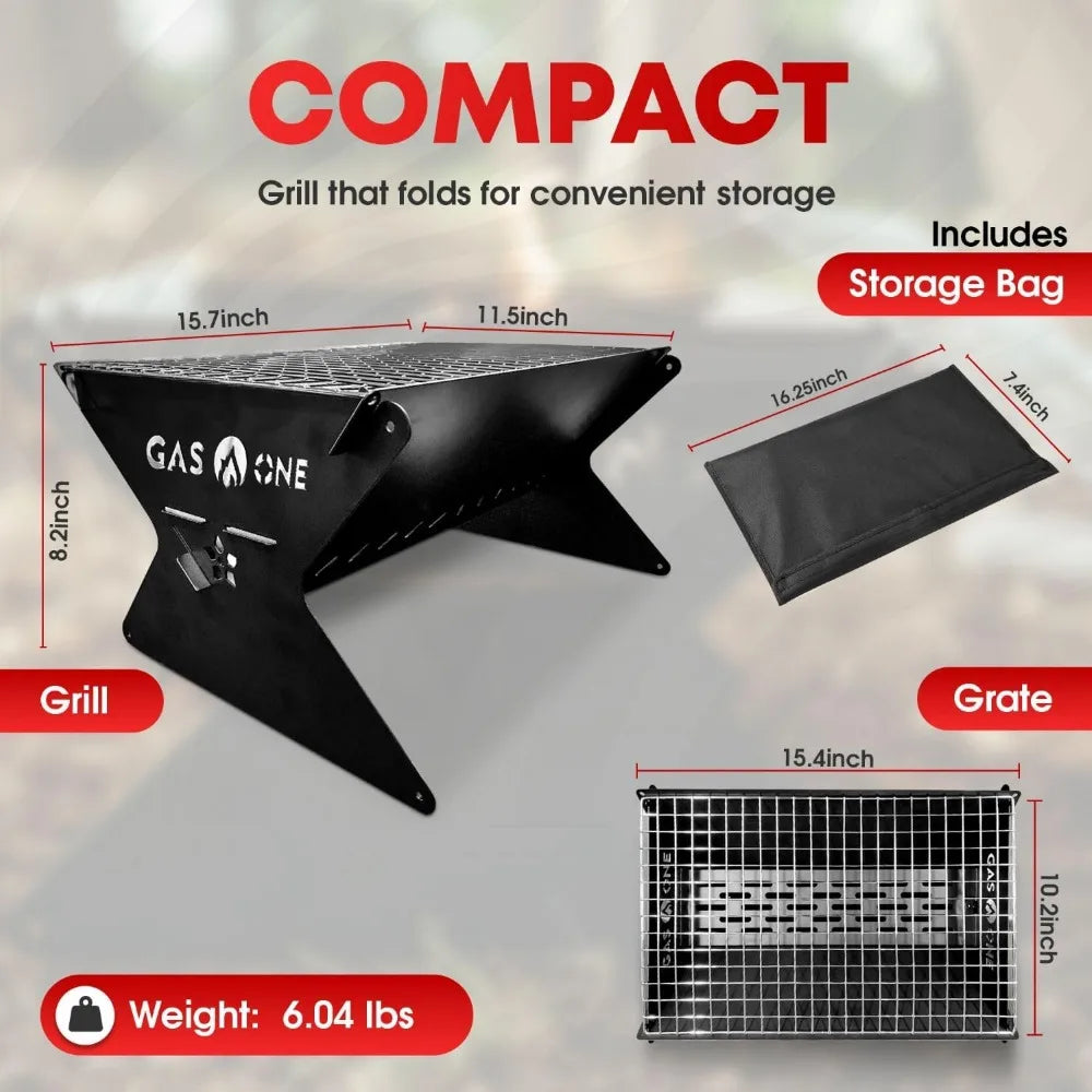 NBVCX Foldable Charcoal Grill for Camping and Patio