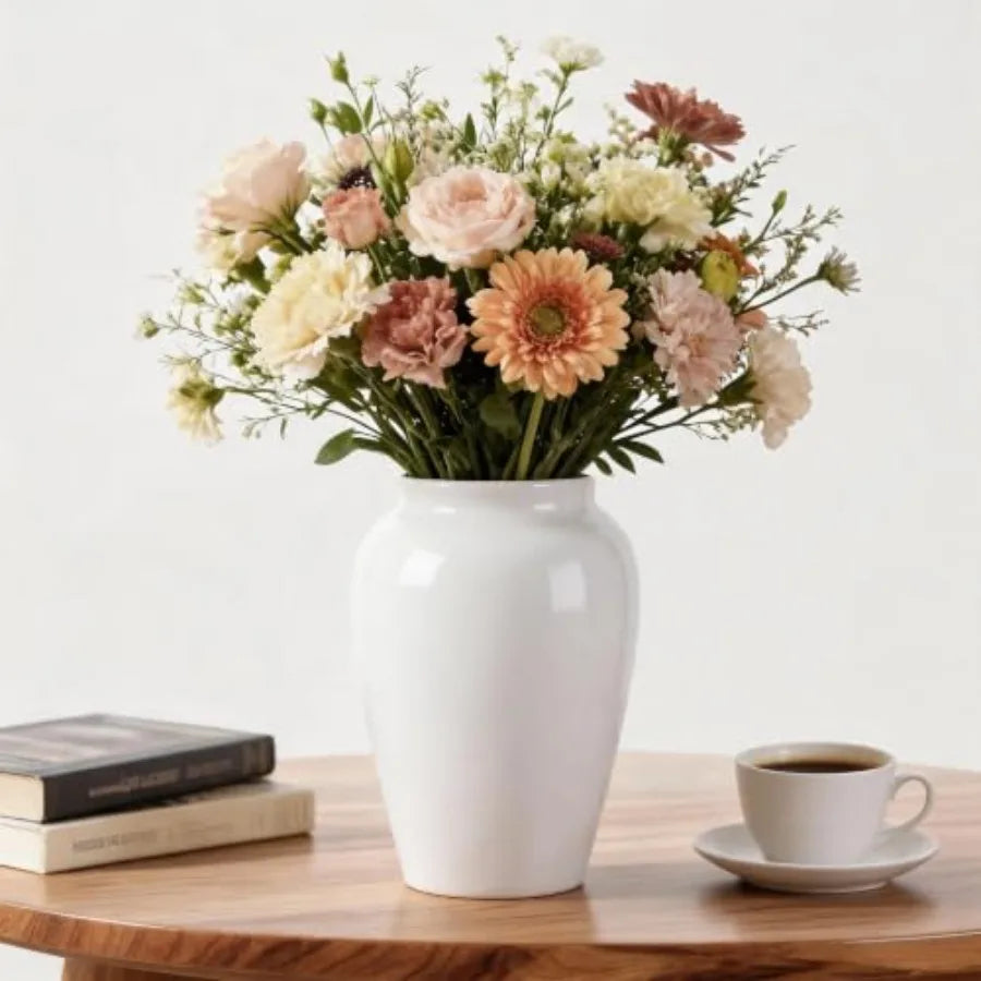 Ceramic Vase Vitreous China for Home Decor Heavyweight Centerpiece