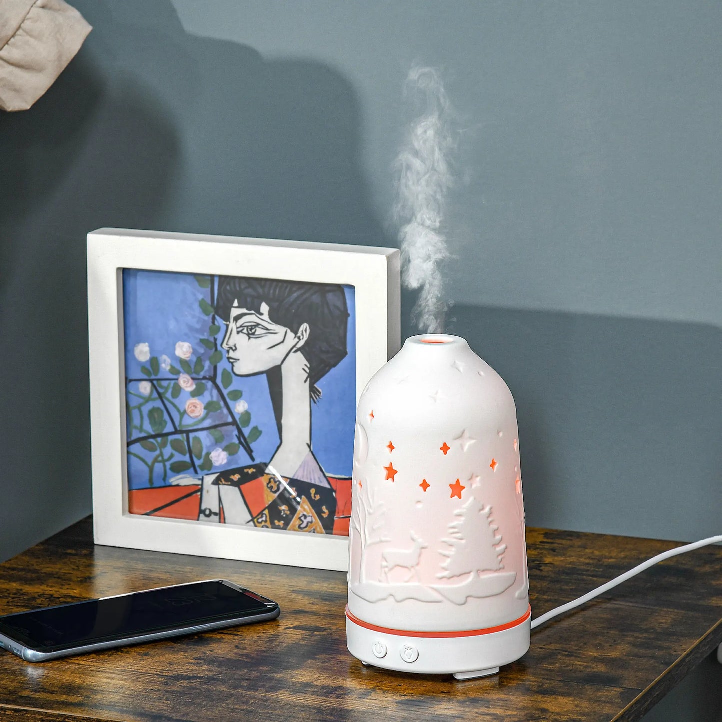Ultrasonic Aromatherapy Diffuser Humidifier With 7 LED Lights