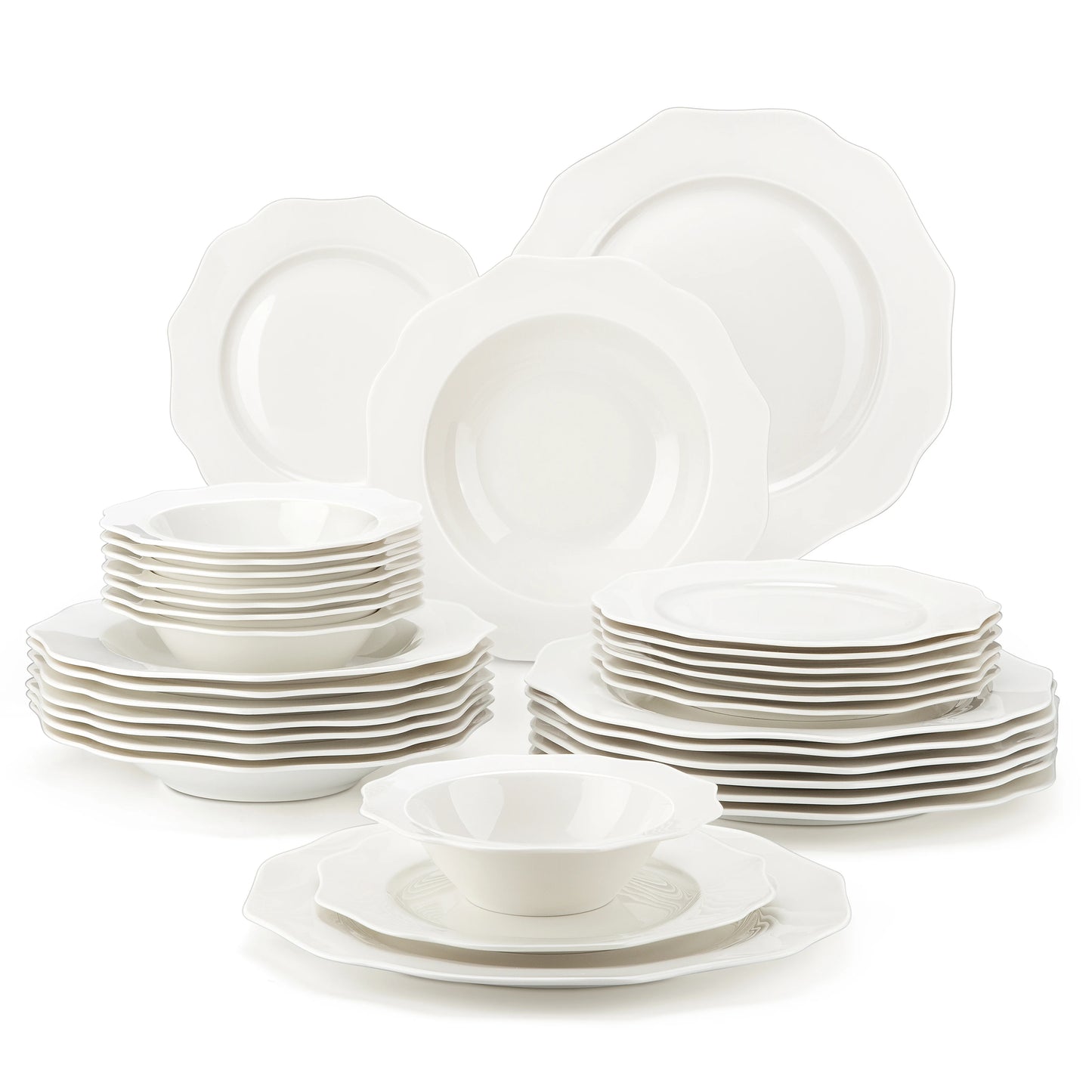 MALACASA Nordic Porcelain Dinnerware Set With Bowls