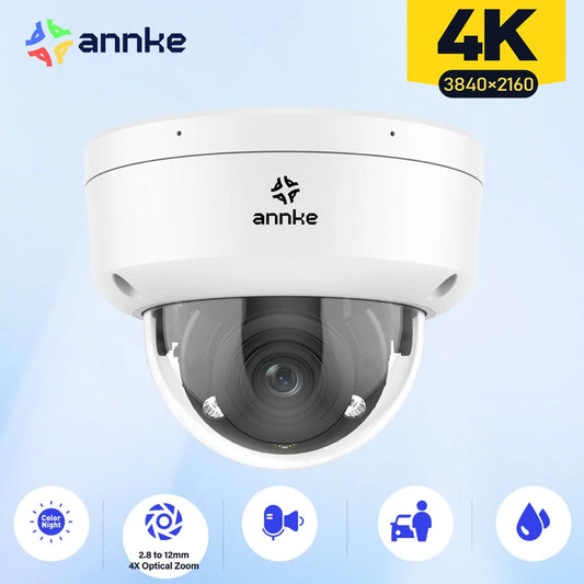 ANNKE 4K Smart Dual Light Varifocal Dome Network Camera IP67