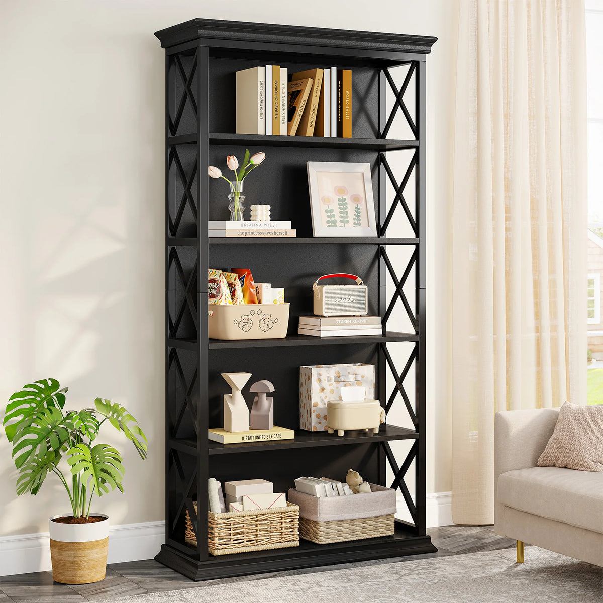 Tribesigns Modern Wooden Bookshelf For Home Office Display Storage