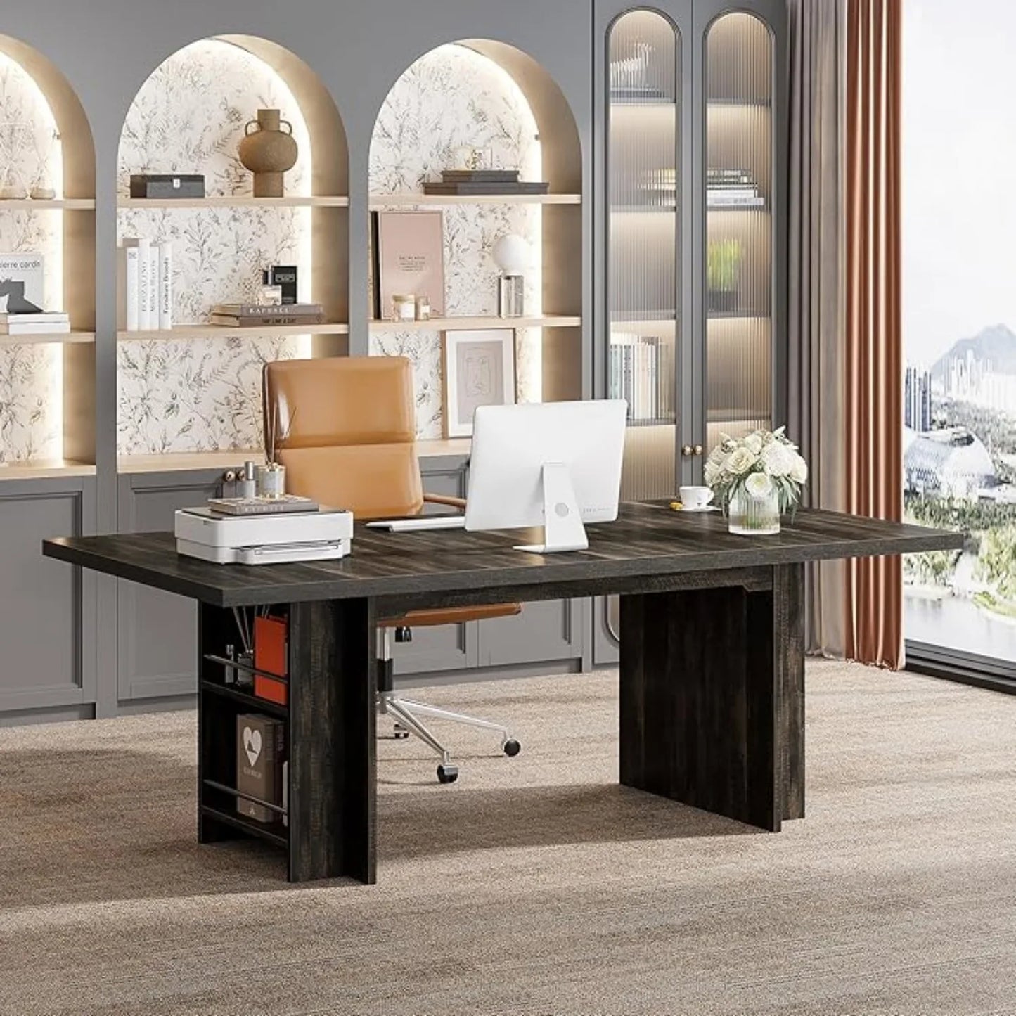 Little Tree Computer Desk With Storage For Home Office